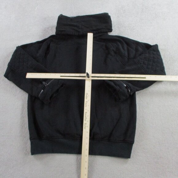 Helmut Lang Sweater Mens XL Black Turtleneck Funnel Sweatshirt Zip Wrist Quilted - Picture 9 of 13